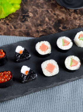 仿真日本紫菜海苔寿司三角饭团食物模型日式拍摄道具摆件寿司卷