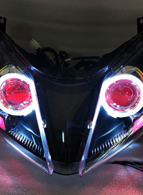 uy125摩托车大灯总成适用于改装海5LED双光透镜天使眼 23款UY适用