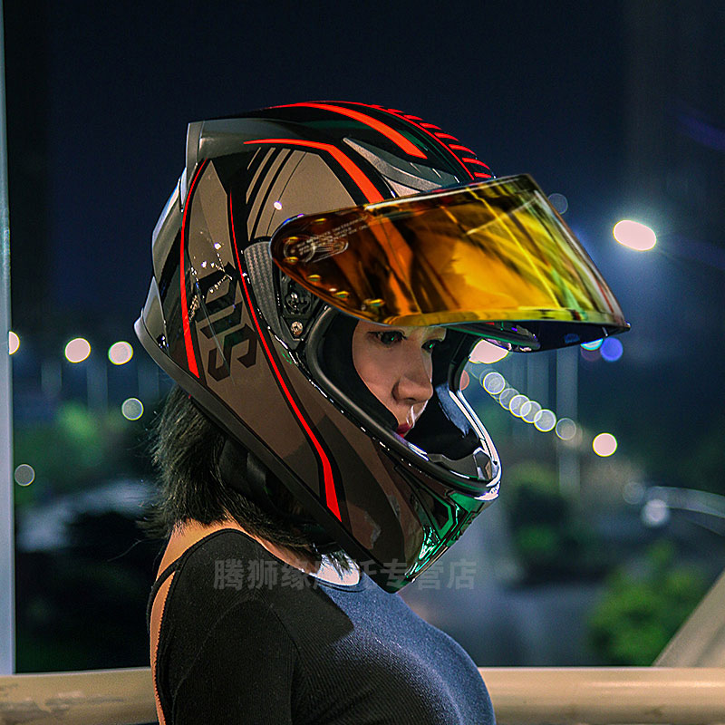 艾狮头盔3C国标男士女摩托车全盔灰夏季机车电动车蓝牙安全帽四季