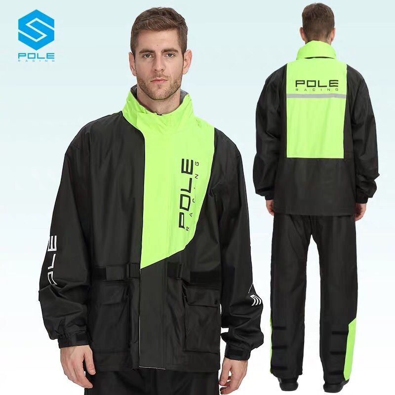 POLE雨衣雨裤套装男女成人分体骑行户外徒步防雨水电动摩托车雨衣