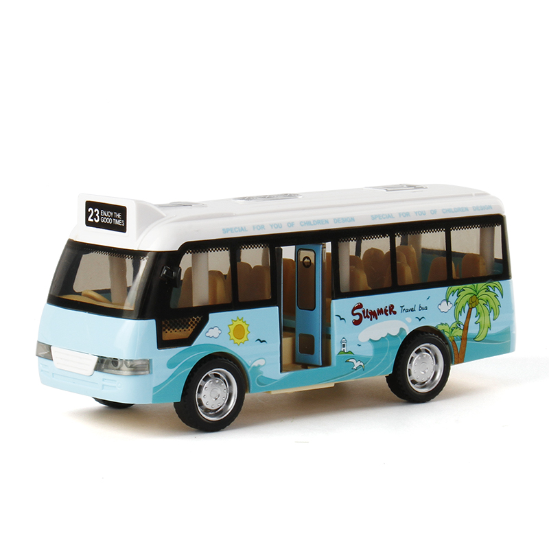 仿真惯性开门巴士香港小包中巴警车特警消防灯光声音儿童玩具模型