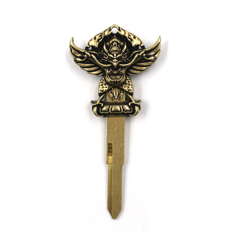 复古全铜中国风大鹏展翅钥匙改装机车钥匙胚子摩托车汽车钥匙头铜