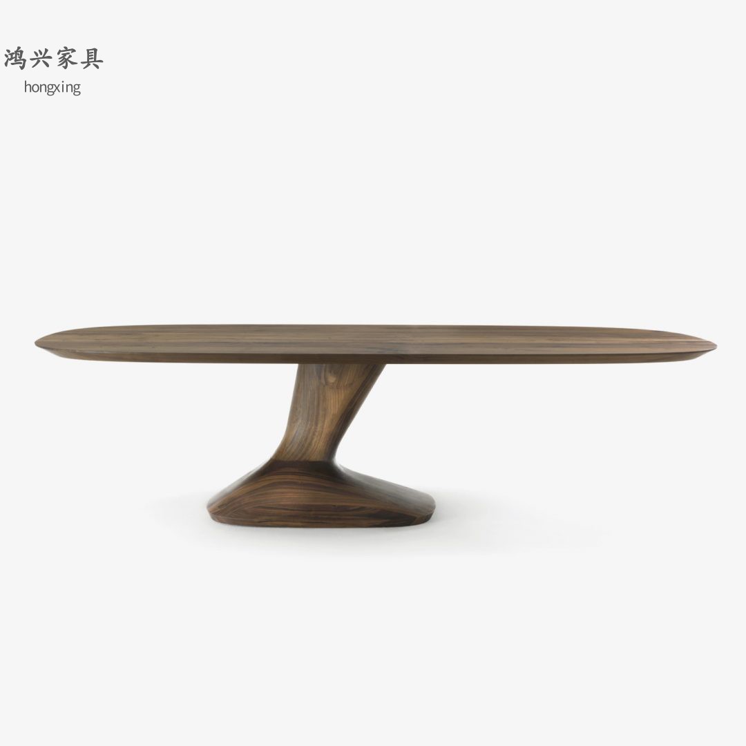 北美黑胡桃木餐桌设计师全实木餐厅桌子原木Riva1920兰博基尼同款