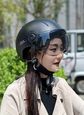 3C认证国标电动车头盔女士四季通用男款电瓶摩托车半盔夏季安全帽