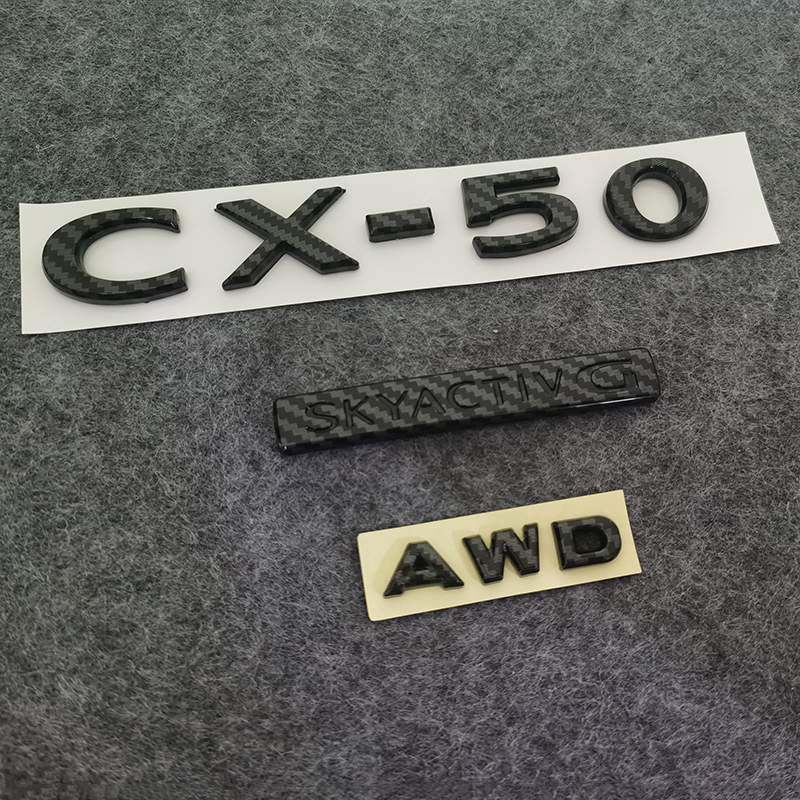 适用马自达CX-50改装亮黑后字母标后备箱字母标SKYACTIVG标志黑化