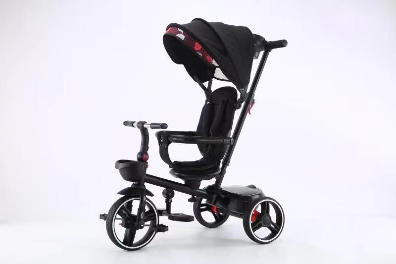新款儿童三轮车可折叠旋转免安装宝宝脚踏车1-5岁便携溜娃可代发