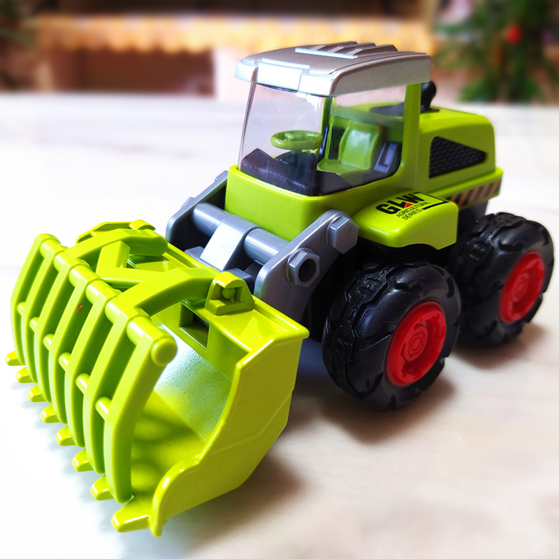 合金农夫车农场情景犁地车拖拉机惯性玩具车男儿童仿真模型收割机