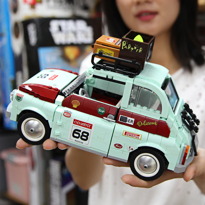 型拼装汽车积木系列中国高难度野营女孩玩具巨大露营车甲壳虫大众