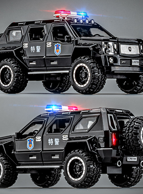 乔治巴顿战车越野警车玩具大号合金仿真汽车模型男孩特警车玩具车