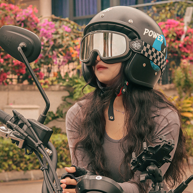 BOLLFO新款全天候摩托护目镜哈雷复古头盔风镜机车防风眼镜卡近视