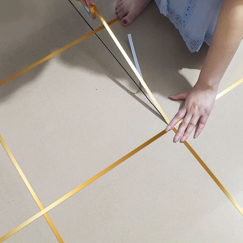 地板缝隙遮挡条自粘客厅瓷砖美化贴条防水美缝贴装饰线条金色贴纸