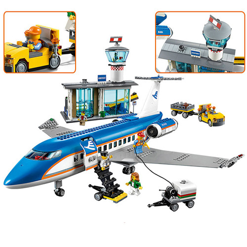兼容乐高大型机场航站楼客运飞机高难度益智拼装拼插玩具积木模型