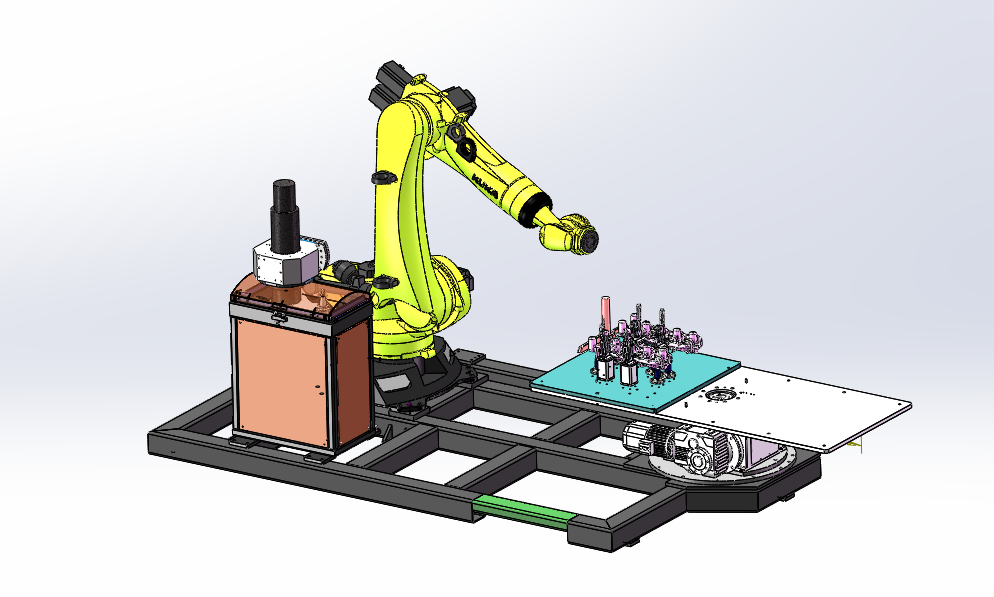 七轴机器人自动化 上下料工业 夹具设计