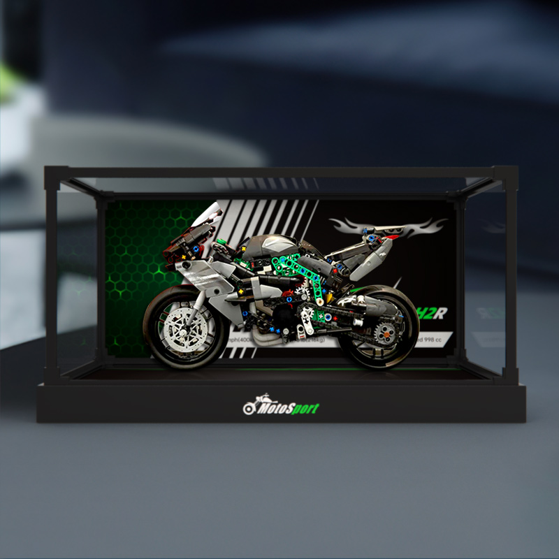适用乐高42170机械组川崎Ninja H2R摩托车积木亚克力合金框展示盒