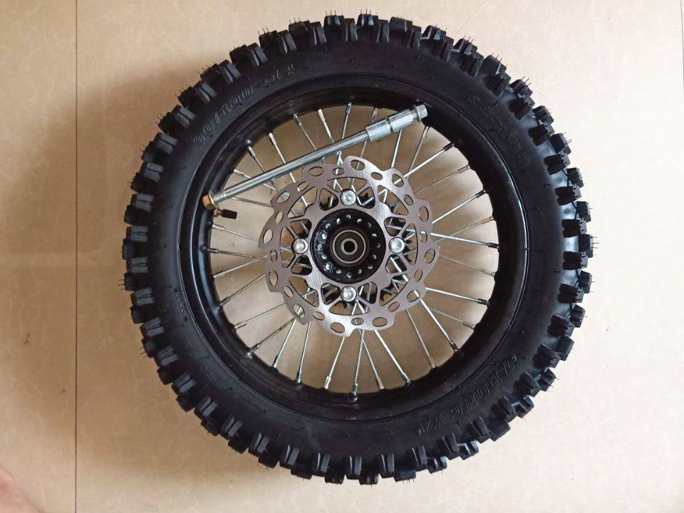 越野摩托车高赛配件70/100-1790/100-14寸C碟鼓芯轮毂钢圈轮胎
