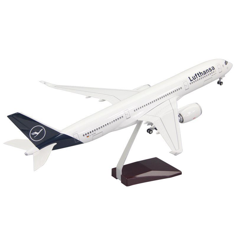 拼装飞机模型空客A350汉莎737DHL澳航380客机747原机型摆件带轮
