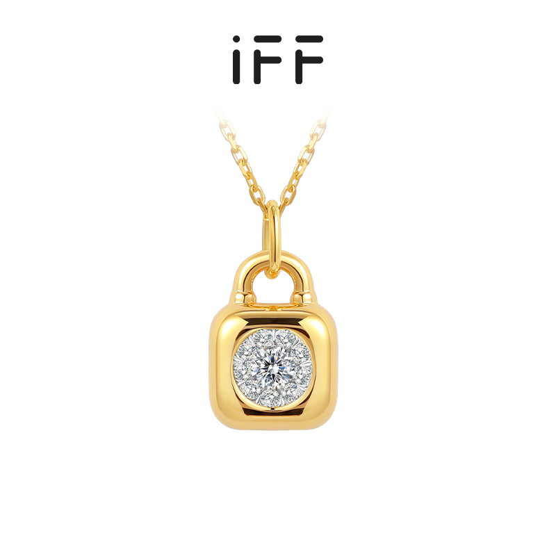 【方枪枪推荐】IFF珠宝18K金项链泡泡钻石项链真钻锁骨链锁头吊坠