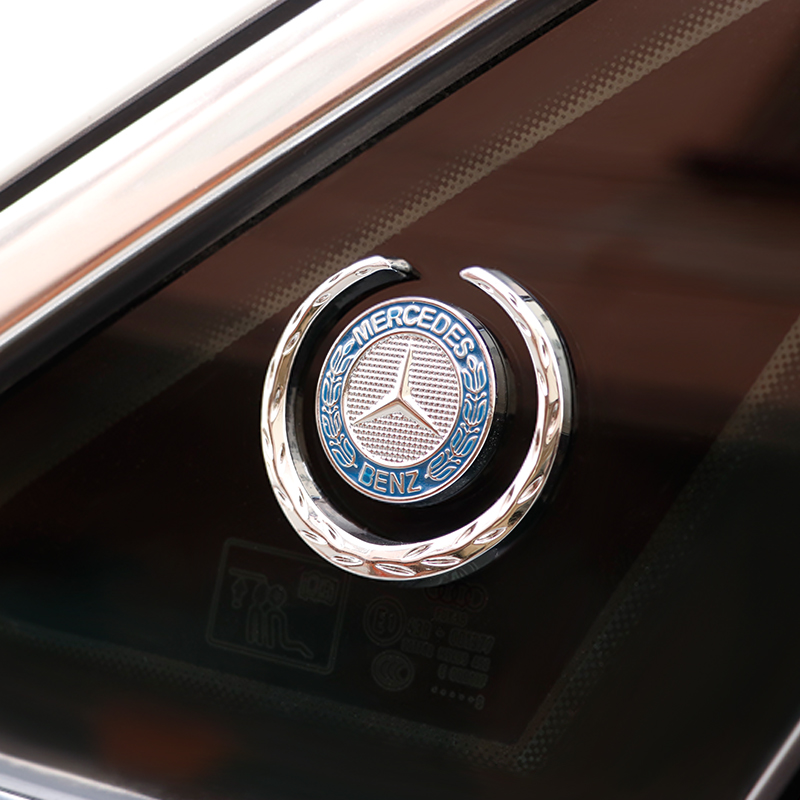 适用于奔驰丰田现代本田麦穗汽车3D金属车标贴侧窗车身车标志贴标