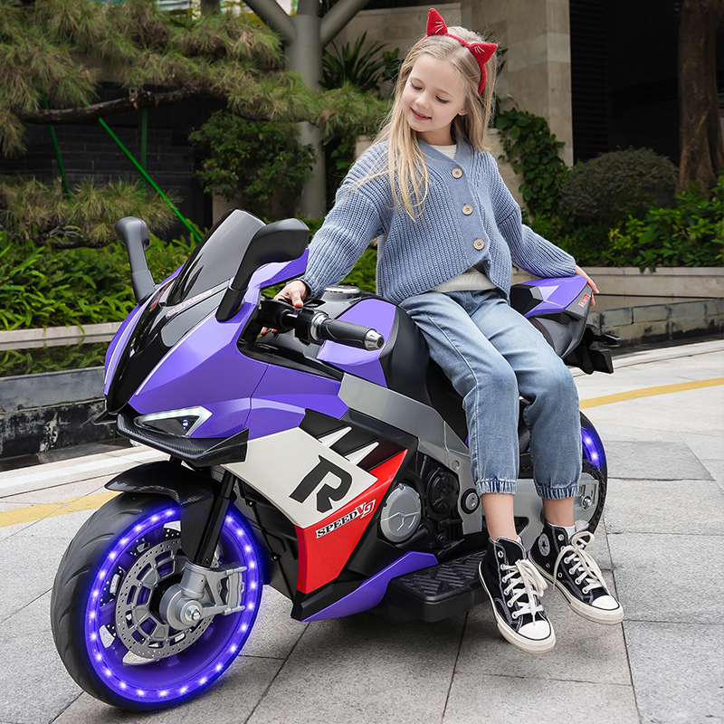新款加大双人乘坐机车赛车式儿童电动摩托车3-15岁男孩女孩可坐人