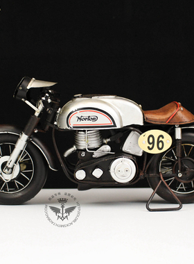 纯手工 1962年诺顿500CC摩托车模型1:8 可配HT12寸兵人手办模型
