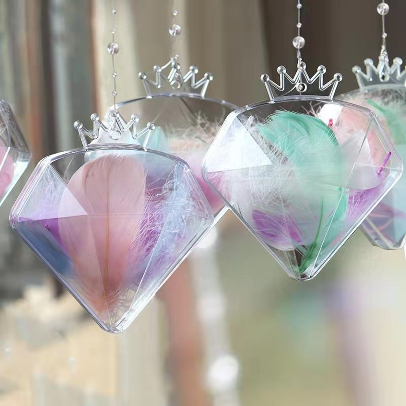 七夕珠宝店橱窗装饰店铺场景布置透明塑料吊球美容美甲天花板吊饰