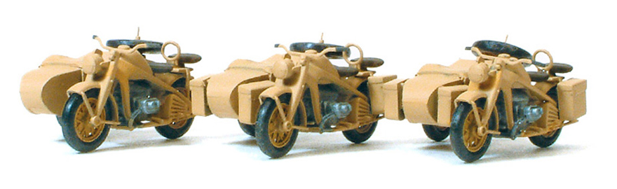 【原廠正品】HO未上色套件戰爭系列 Preiser 16563 摩托車 KS750