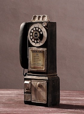 怀旧装饰复古旧音箱摄影酒吧家居桌面摆件做旧做脏工艺电话机357