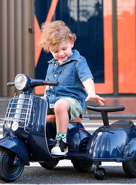 儿童电动摩托车边三轮宝宝玩具车可坐人小孩三轮车遥控车偏三轮