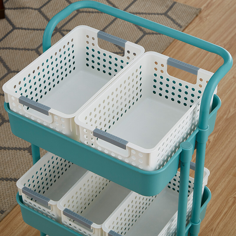 家用塑料收纳筐厨房调料篮杂物篮水果篮桌面整理置物筐抽屉分类篮