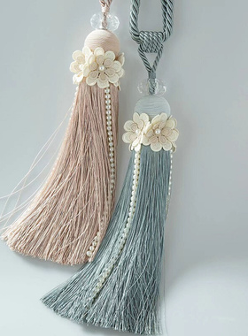 枫丹白露系列轻法式浪漫窗帘挂钩绑带人造丝挂球穗设计样板间扎球
