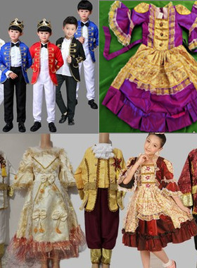 王子服舞台话剧儿童欧式宫廷英国贵族公主裙演出服法国荷兰舞蹈服