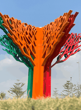 广州大型广场发光树不锈钢雕塑 园林景观钢结构雕塑工程厂家直销