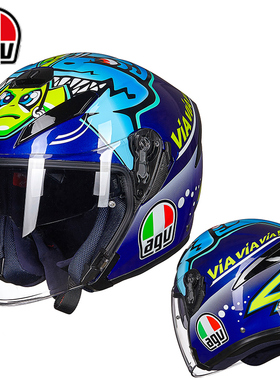 AGV摩托车头盔男女双镜片半盔 K5 JET 夏季专业赛车跑盔