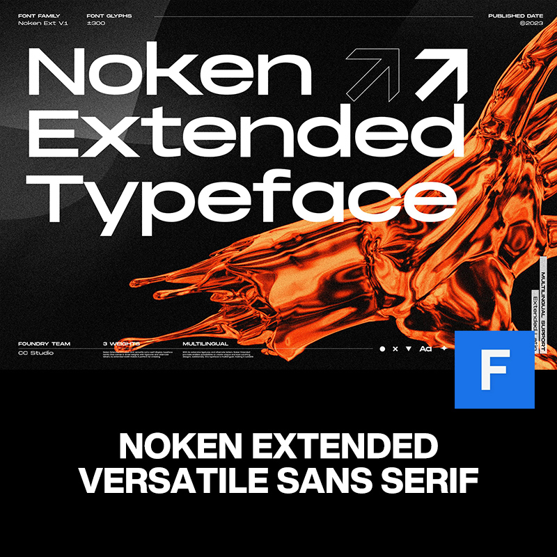 3款Noken通用现代时尚品牌标识logo广告杂志封面海报标题英文字体