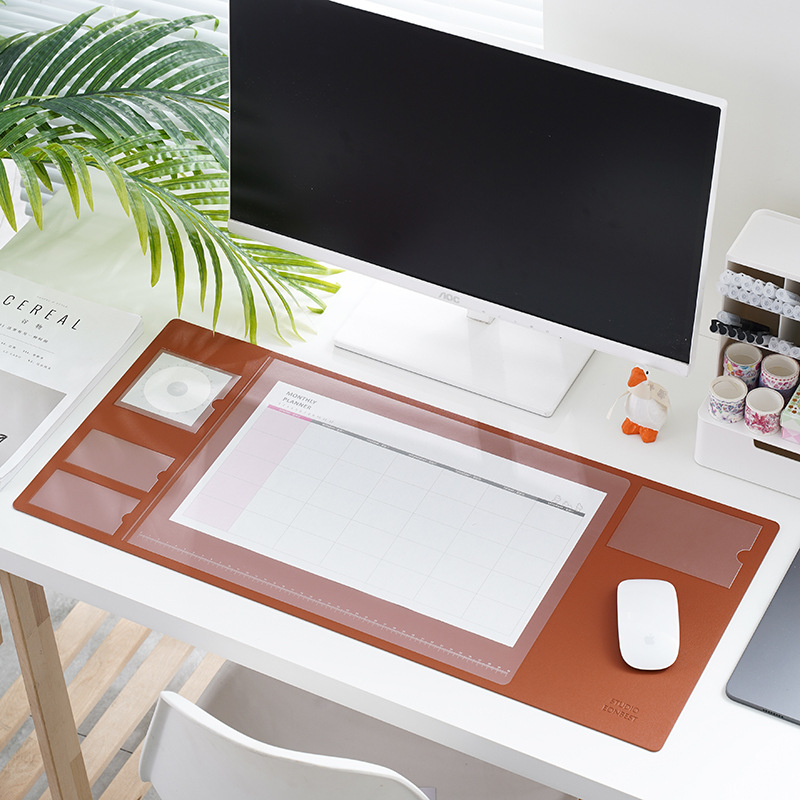 多功能鼠标垫超大号办公室书桌垫收纳计划备忘写字台垫电脑键盘垫
