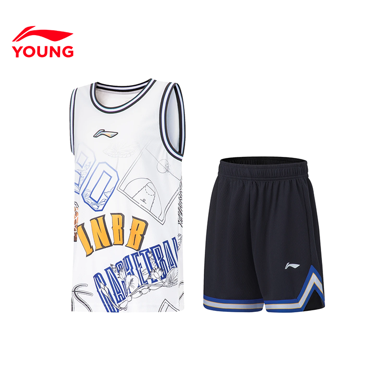 李宁儿童篮球服套装夏款男童大童夏季运动童装青少年速干T恤套装