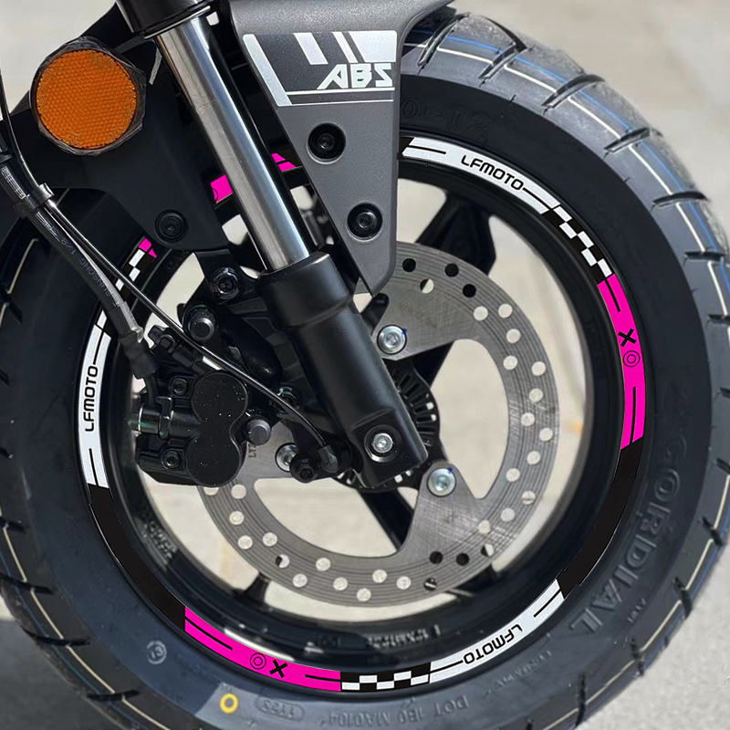 摩托车改装轮毂圈适用春风XO狒狒125轮胎反光贴花防水个性钢圈膜