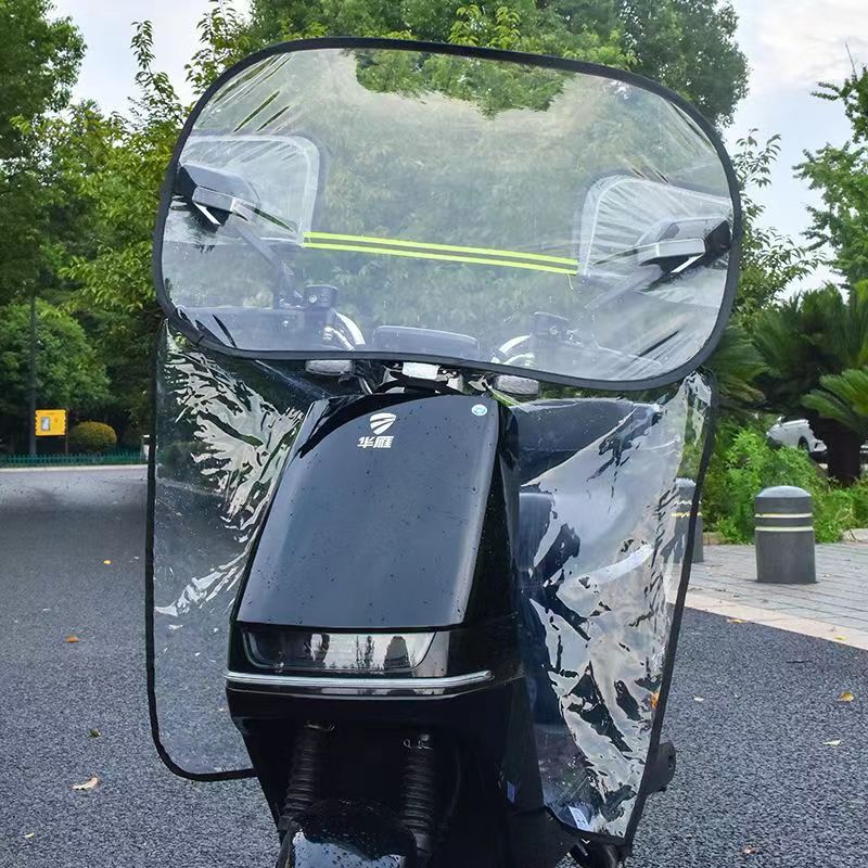 %女装挡风透明冬季踏板车挡风电瓶车罩神摩托车前骑车电动板防雨