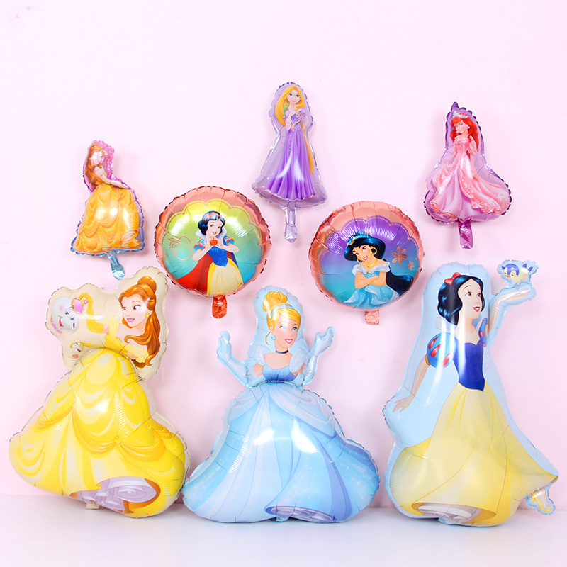 迪士尼白雪公主铝膜看卡通气球 女孩周岁生日派对布置装饰用品