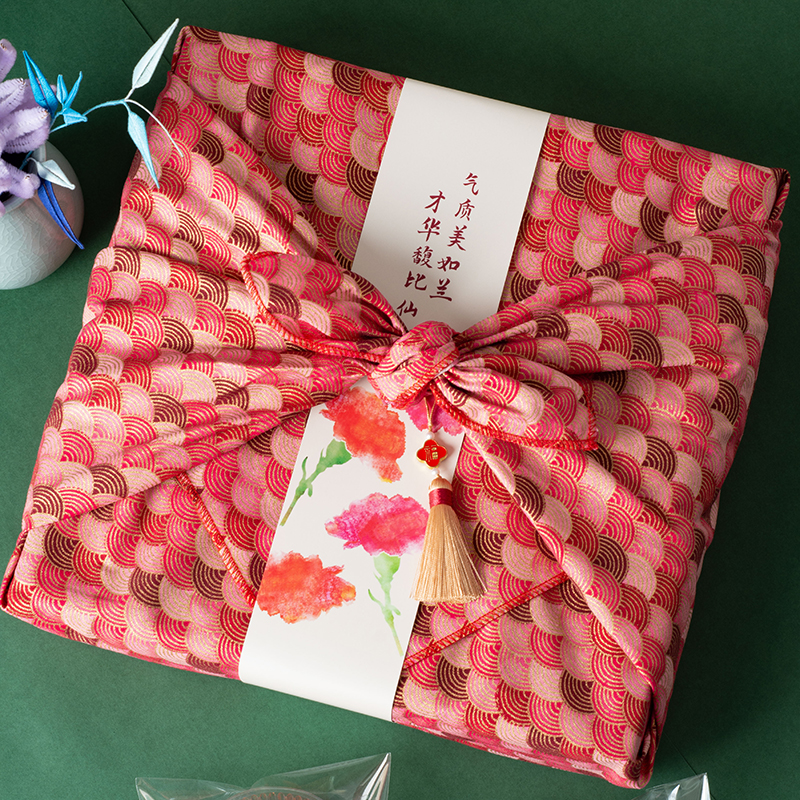 母亲节烘焙礼盒腰封花酥曲奇饼干食品礼品包装康乃馨花朵装饰标签