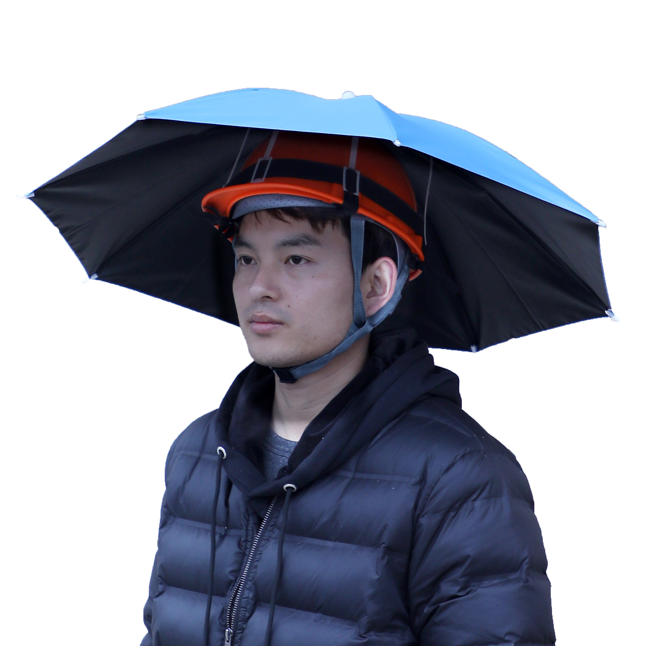 套在安全帽上的伞防晒遮阳帽工地防晒雨帽子透气施工遮阳板大帽檐