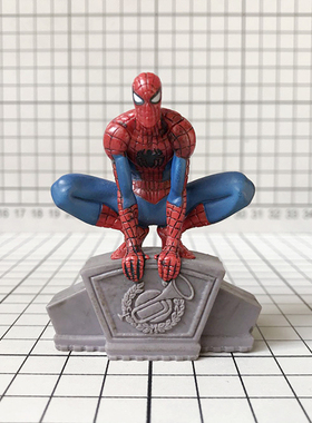 美国超级蜘蛛英雄漫画英雄 蹲墙电影人物手办 场景人偶摆件模型