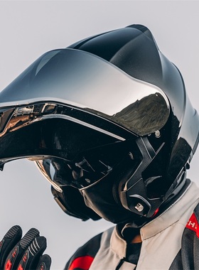 意大利VCOROS大码4XL摩托车头盔男双镜片机车全盔冬季防雾揭面盔