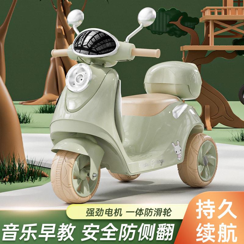 新款高奢儿童遥控电动摩托车女小孩可坐人充电高承重电瓶玩具车