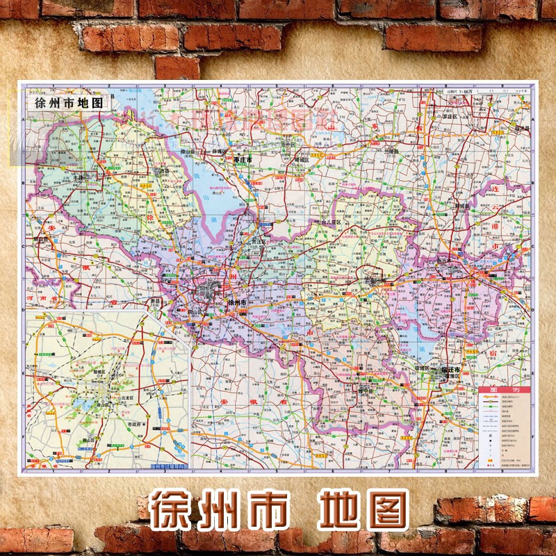 2024新款 超大巨幅 徐州市墙贴 行政区划图 交通装饰画海报地图