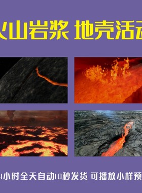 火山岩浆地壳活动末日世界景象火山岩火山棉地球火山活动视频素材