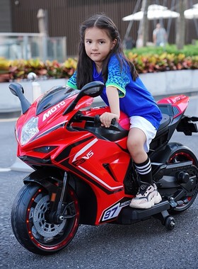 贝多奇儿童电动摩托车可坐男女宝宝双人大号玩具车小孩充电儿童车