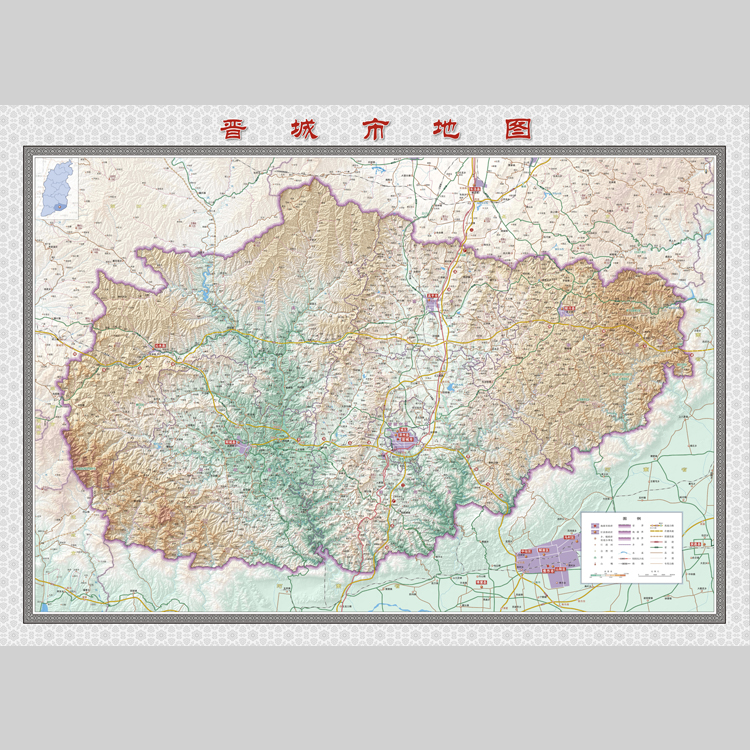 晋城市地图电子版设计素材文件