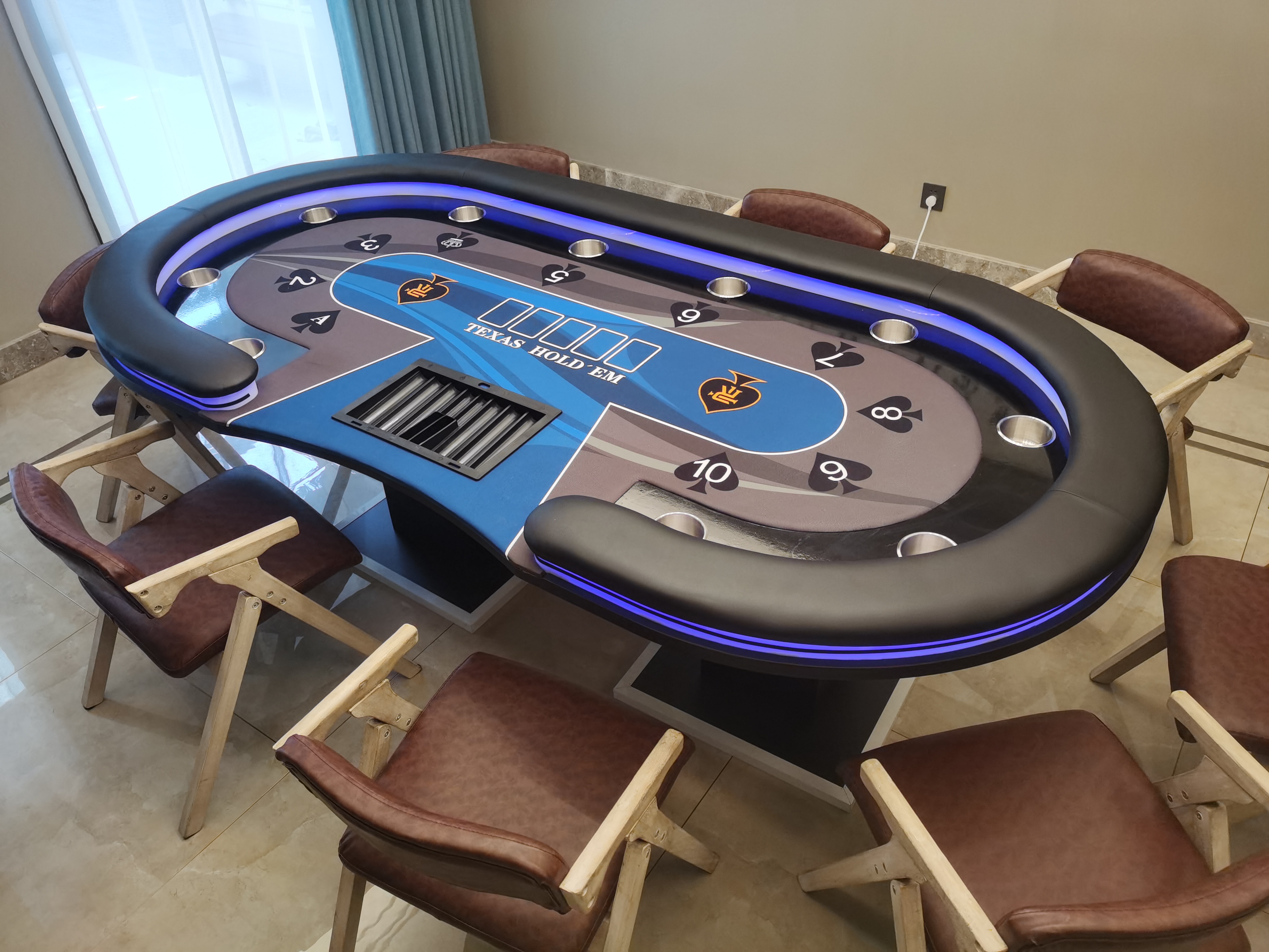 豪华德州扑克筹码桌棋牌室专用桌面布垫颜色尺寸可定制德州桌子