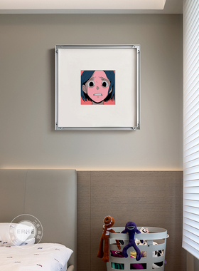 Aokizy现代艺术挂画客餐厅大气装饰画卡通夸张表情画小众反框摆画